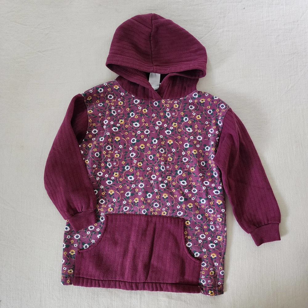 Vintage Fall Floral Hooded Sweater kids 7/8